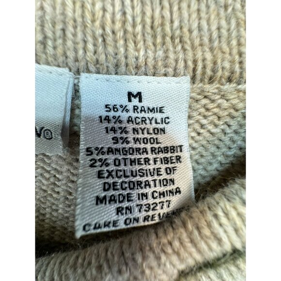 Croft & Barrow Womens Snowman Cardigan Sweater  M Beige & Multicolor Wool Blend - Picture 3 of 12